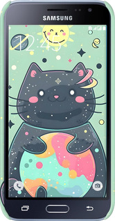 3D пластиковий глянцевий чехол Милый котик для Samsung Galaxy J1 (2016) Duos J120H - 6364c-262 изображение 