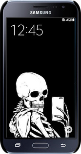 3D пластиковий глянцевий чехол Скелет робить Selfie для Samsung Galaxy J1 (2016) Duos J120H - 6535c-262 изображение 