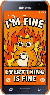 3D пластиковый глянцевый чехол Funny Cat для Samsung Galaxy J1 (2016) Duos J120H - 6786c-262 изображение 