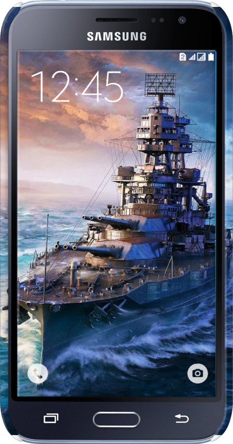 3D пластиковый глянцевый чехол Военный корабль, world of tanks, wargaming для Samsung Galaxy J1 (2016) Duos J120H - 6461c-262 изображение 