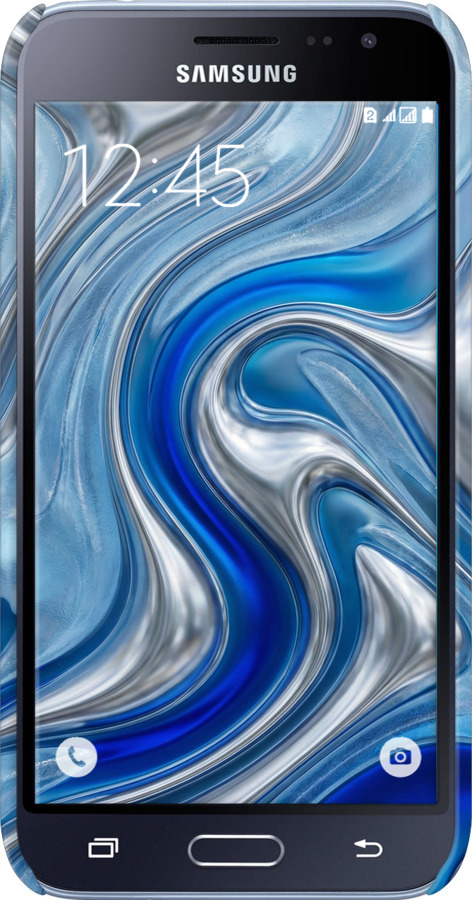 3D пластиковый глянцевый чехол Liquid Chrome для Samsung Galaxy J1 (2016) Duos J120H - 6781c-262 изображение 