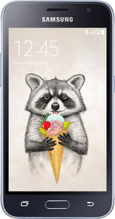 2D пластиковый чехол Енотик с мороженым для Samsung Galaxy J1 (2016) Duos J120H - 4602t-262 изображение 