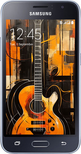 Силиконовый чехол Чехол для телефона Оранжевая Гитара для Samsung Galaxy J1 (2016) Duos J120H - 5934u-262 изображение 