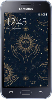2D пластиковый чехол Celestial Harmony: Sun & Moon Gold Mystic Pattern для Samsung Galaxy J1 (2016) Duos J120H - 6778t-262 изображение 