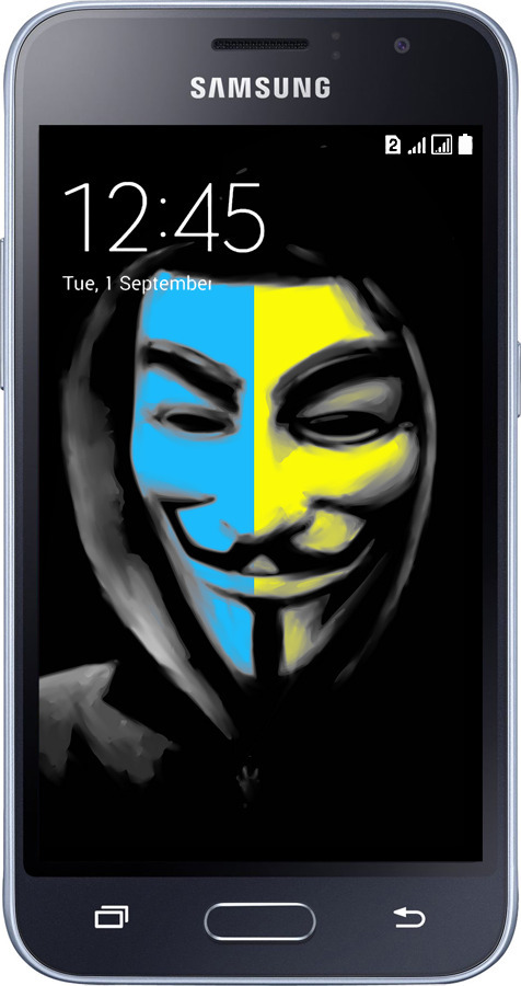 Силіконовий чехол Український анонімус для Samsung Galaxy J1 (2016) Duos J120H - 1062u-262 изображение 