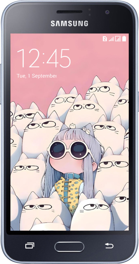 2D пластиковый чехол Малышка с котами для Samsung Galaxy J1 (2016) Duos J120H - 6295t-262 изображение 