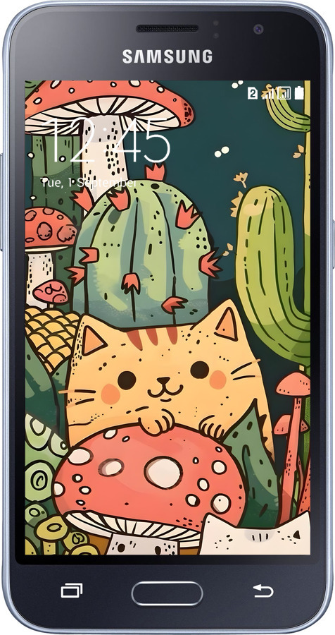 2D пластиковый чехол Коты грибы для Samsung Galaxy J1 (2016) Duos J120H - 6321t-262 изображение 