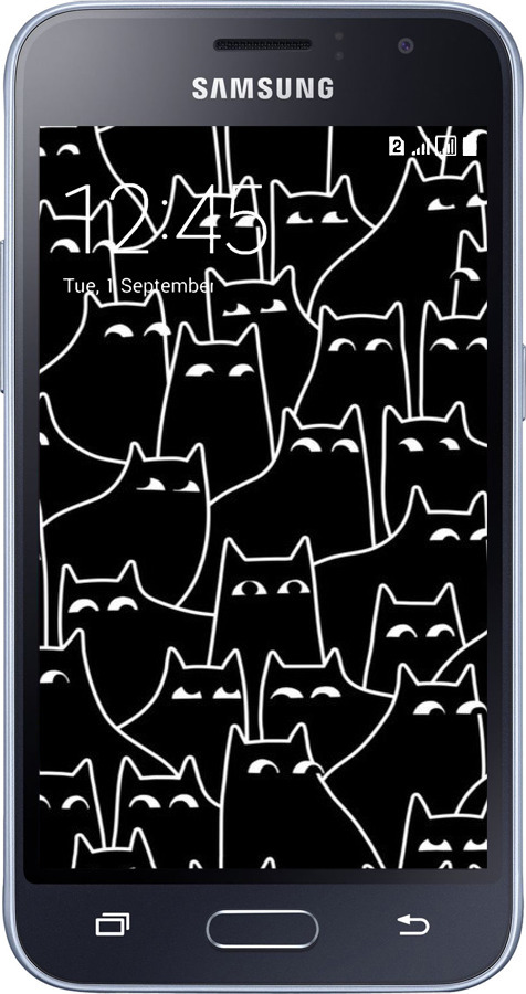 2D пластиковый чехол С изображением кошек для Samsung Galaxy J1 (2016) Duos J120H - 6470t-262 изображение 