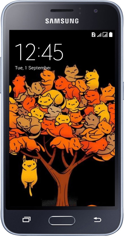 2D пластиковый чехол Дерево и котики для Samsung Galaxy J1 (2016) Duos J120H - 6516t-262 изображение 