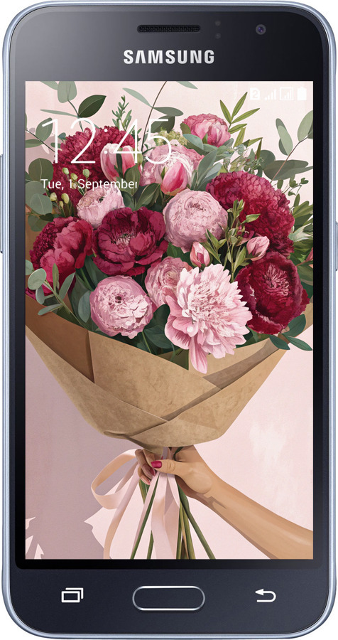 2D пластиковый чехол Пионы 1 для Samsung Galaxy J1 (2016) Duos J120H - 6705t-262 изображение 