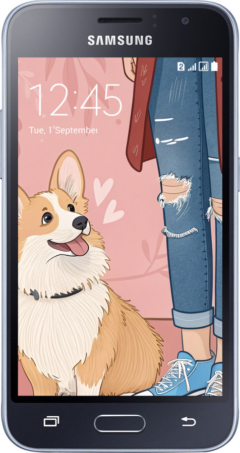2D пластиковий чехол Корги 3 для Samsung Galaxy J1 (2016) Duos J120H - 6707t-262 изображение 