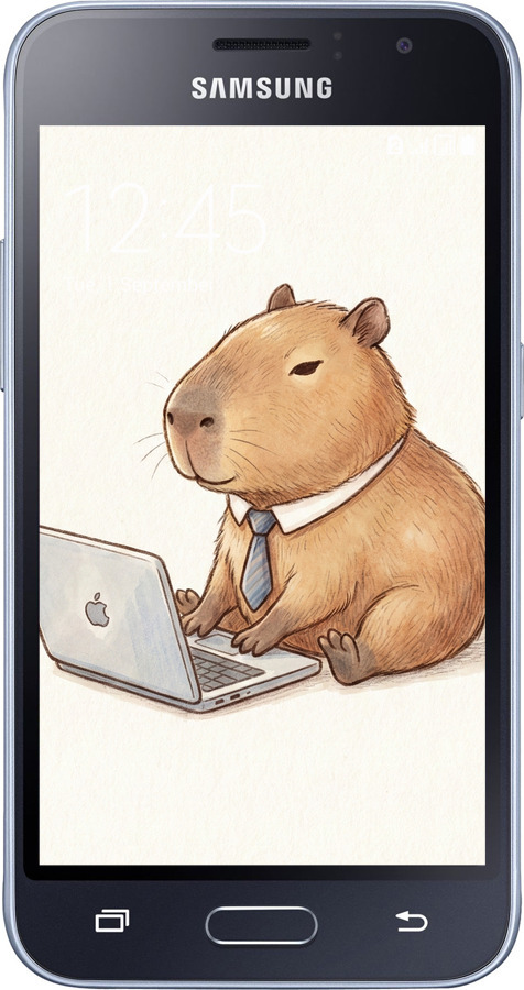 2D пластиковый чехол Funny Capybara CEO Working для Samsung Galaxy J1 (2016) Duos J120H - 6777t-262 изображение 
