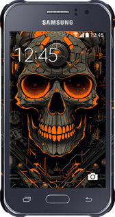 3D пластиковий матовий чехол Череп для Samsung Galaxy J1 Ace J110H - 5952m-215 изображение 
