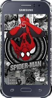 3D пластиковий матовий чехол Человек паук для Samsung Galaxy J1 Ace J110H - 6279m-215 изображение 