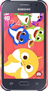 3D пластиковый матовый чехол Бейби Шаркс для Samsung Galaxy J1 Ace J110H - 6305m-215 изображение 