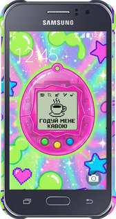 3D пластиковый матовый чехол Y2K Aesthetic Retro Pet: Годуй мене кавою для Samsung Galaxy J1 Ace J110H - 6784m-215 изображение 