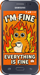 3D пластиковый матовый чехол Funny Cat для Samsung Galaxy J1 Ace J110H - 6786m-215 изображение 