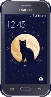 3D пластиковый матовый чехол Cute Cat Celestial/Witchy для Samsung Galaxy J1 Ace J110H - 6787m-215 изображение 