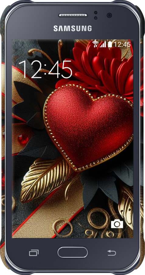 3D пластиковий матовий чехол Сердечки v2 для Samsung Galaxy J1 Ace J110H - 5832m-215 изображение 