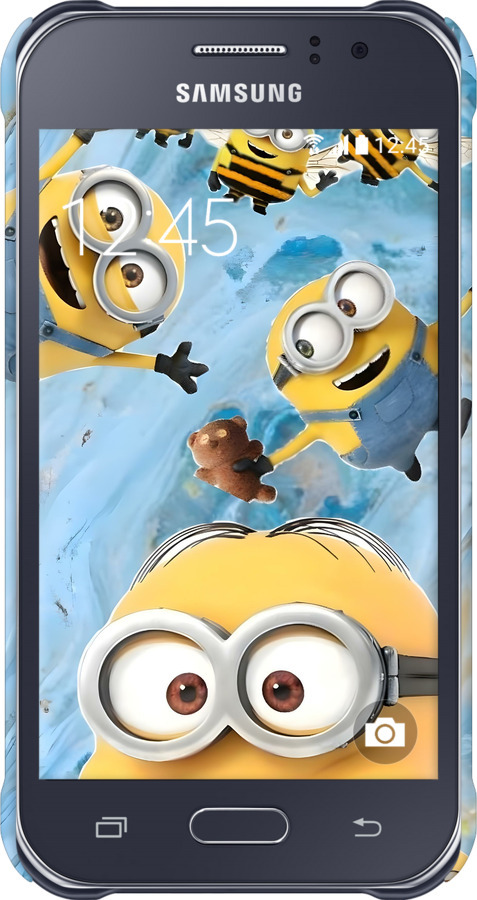 3D пластиковий матовий чехол Миньоны для Samsung Galaxy J1 Ace J110H - 6386m-215 изображение 