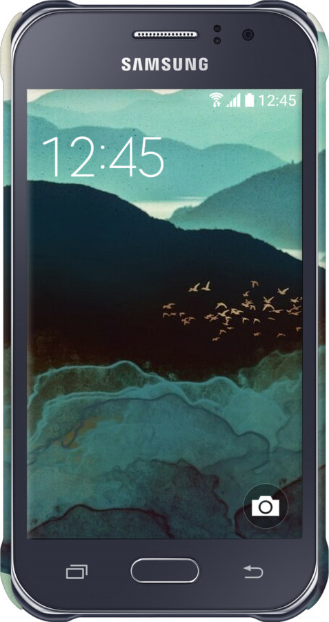 3D пластиковый матовый чехол С изображением гор Индиго для Samsung Galaxy J1 Ace J110H - 6484m-215 изображение 