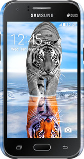 3D пластиковый матовый чехол Тигр для Samsung Galaxy J1 J100H - 6016m-104 изображение 