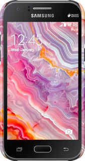 3D пластиковый матовый чехол Мрамор 2 для Samsung Galaxy J1 J100H - 6307m-104 изображение 