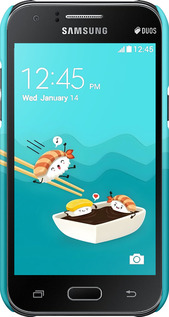 3D пластиковий матовий чехол Суші для Samsung Galaxy J1 J100H - 6354m-104 изображение 