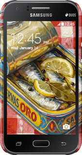 3D пластиковый матовый чехол Vintage Sardine Tin Phone для Samsung Galaxy J1 J100H - 6772m-104 изображение 