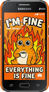 3D пластиковий матовий чехол Funny Cat для Samsung Galaxy J1 J100H - 6786m-104 изображение 