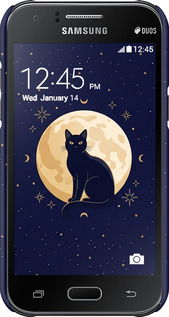 3D пластиковий матовий чехол Cute Cat Celestial/Witchy для Samsung Galaxy J1 J100H - 6787m-104 изображение 