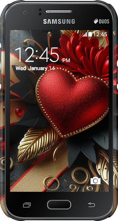 3D пластиковий матовий чехол Сердечки v2 для Samsung Galaxy J1 J100H - 5832m-104 изображение 