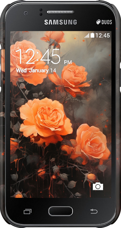 3D пластиковый матовый чехол Оранжевые розы для Samsung Galaxy J1 J100H - 5944m-104 изображение 