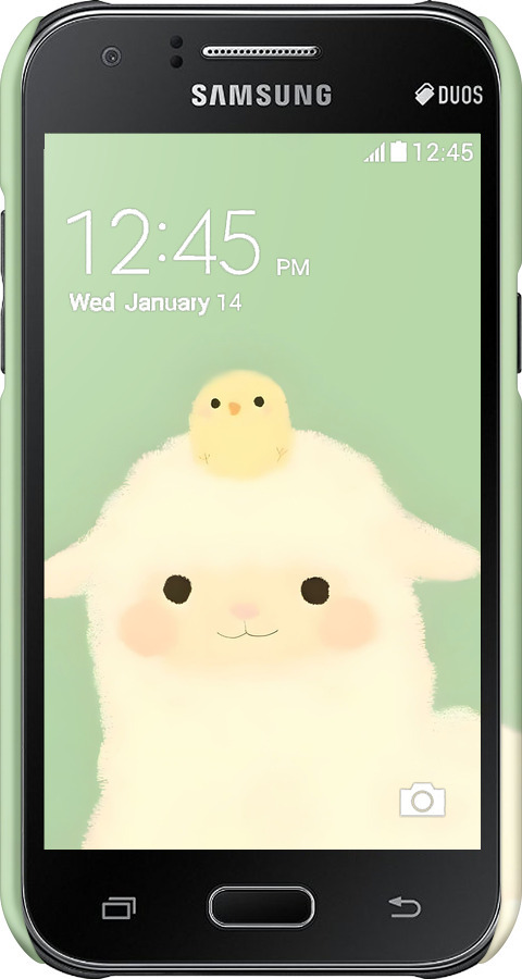 3D пластиковий матовий чехол Барашек и ципленок для Samsung Galaxy J1 J100H - 6369m-104 изображение 