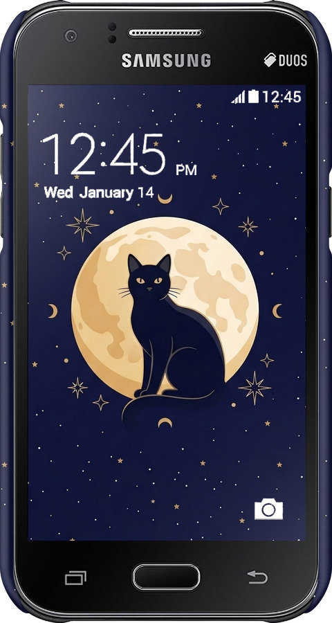 3D пластиковий матовий чехол Cute Cat Celestial/Witchy для Samsung Galaxy J1 J100H - 6787m-104 изображение 