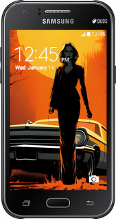 Силиконовый чехол Чехол для телефона Девушка возле автомобиля для Samsung Galaxy J1 J100H - 5946u-104 изображение 