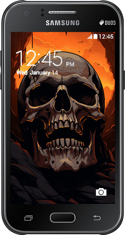 2D пластиковый чехол Череп в пещере для Samsung Galaxy J1 J100H - 5959t-104 изображение 