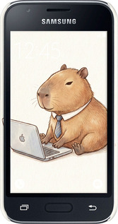 3D пластиковый матовый чехол Funny Capybara CEO Working для Samsung Galaxy J1 Mini J105H - 6777m-258 изображение 