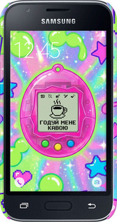 3D пластиковый матовый чехол Y2K Aesthetic Retro Pet: Годуй мене кавою для Samsung Galaxy J1 Mini J105H - 6784m-258 изображение 