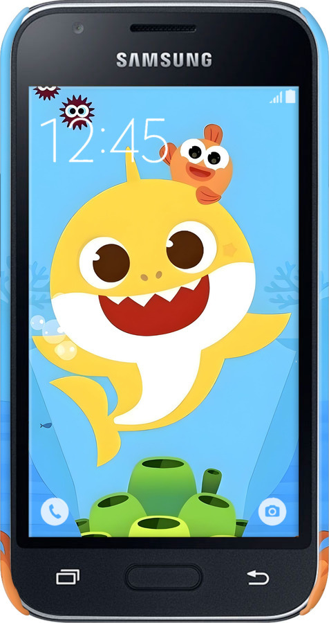 3D пластиковый матовый чехол Бейби Шарк для Samsung Galaxy J1 Mini J105H - 6303m-258 изображение 