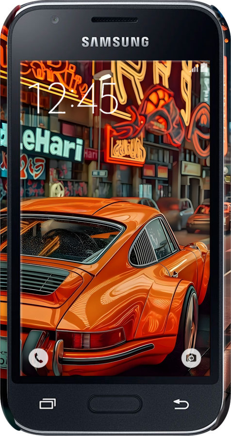 3D пластиковий матовий чехол Порше для Samsung Galaxy J1 Mini J105H - 6334m-258 изображение 