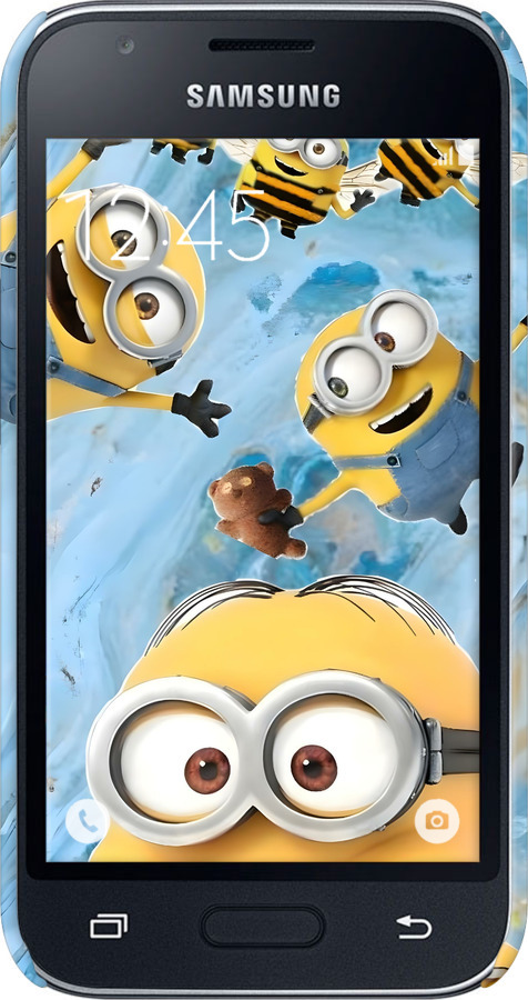 3D пластиковий матовий чехол Миньоны для Samsung Galaxy J1 Mini J105H - 6386m-258 изображение 