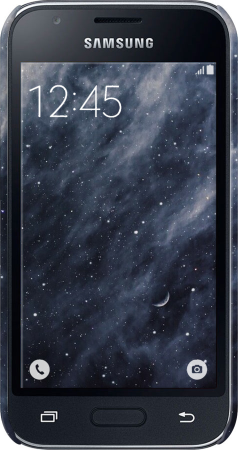 3D пластиковий матовий чехол Сині хмари, Синій місяць для Samsung Galaxy J1 Mini J105H - 6398m-258 изображение 