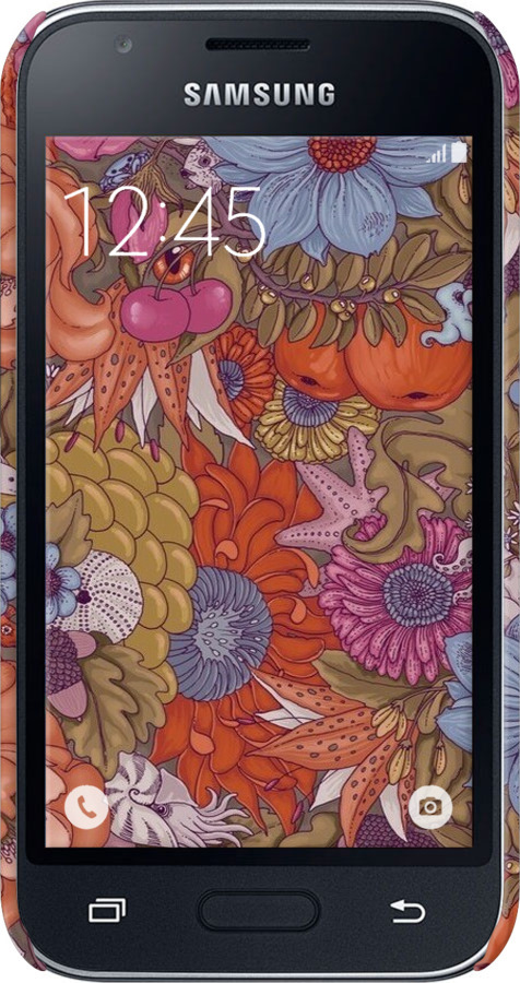 3D пластиковий матовий чехол Абстрактні  квіти для Samsung Galaxy J1 Mini J105H - 6526m-258 изображение 