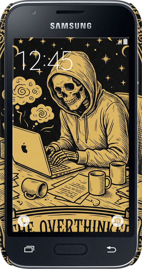 3D пластиковий матовий чехол The Overthinker для Samsung Galaxy J1 Mini J105H - 6774m-258 изображение 