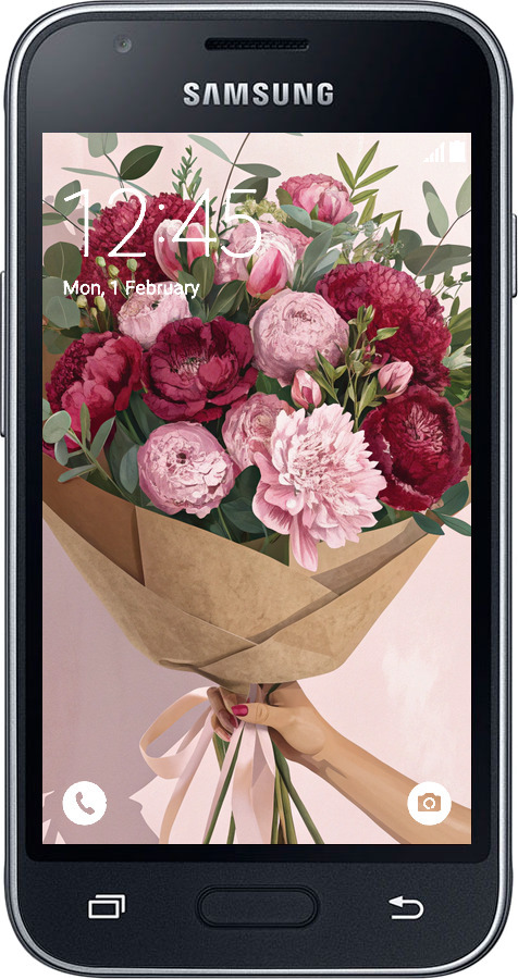 Силиконовый чехол Пионы 1 для Samsung Galaxy J1 Mini J105H - 6705u-258 изображение 