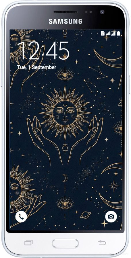 Силиконовый чехол Celestial Harmony: Sun & Moon Gold Mystic Pattern для Samsung Galaxy J2 (2016) J210 - 6778u-270 изображение 