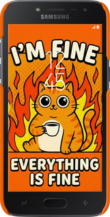 3D пластиковий матовий чехол Funny Cat для Samsung Galaxy J2 2018 - 6786m-1351 изображение 