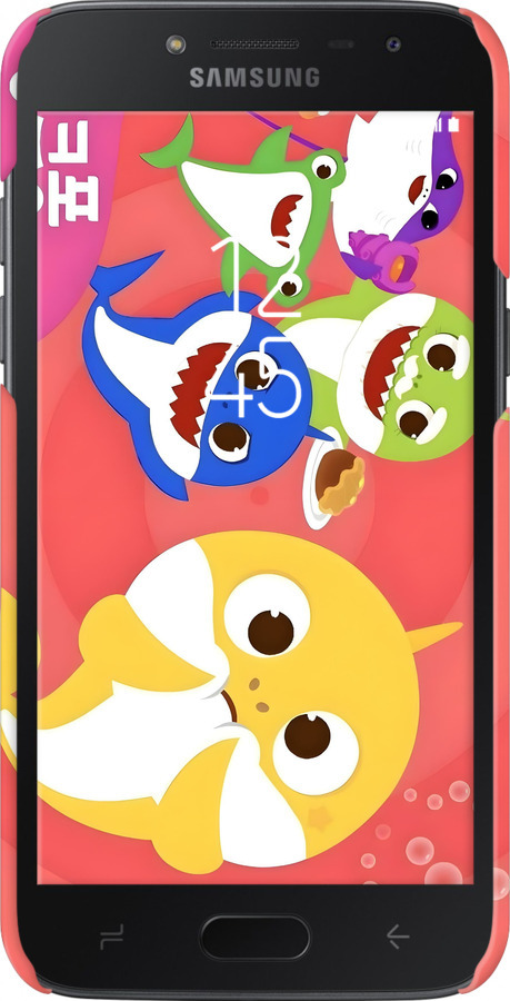 3D пластиковый матовый чехол Бейби Шаркс для Samsung Galaxy J2 2018 - 6305m-1351 изображение 