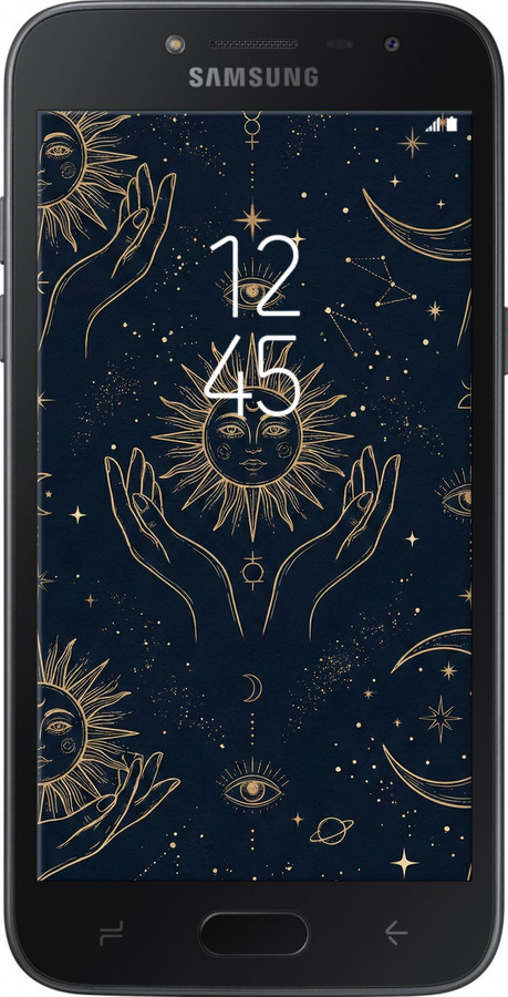 Силіконовий чехол Celestial Harmony: Sun & Moon Gold Mystic Pattern для Samsung Galaxy J2 2018 - 6778u-1351 изображение 
